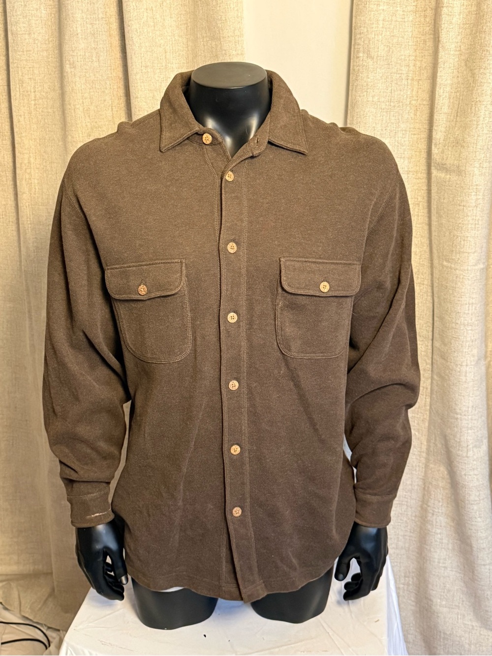 Tommy Bahama Brown Button-Front Shirt Jacket